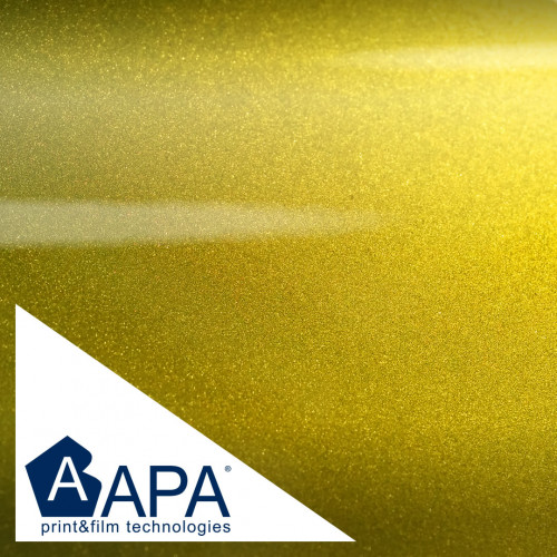 Filme adesivo APA dourado fosco metálico fabricado na Itália para embalagem de carro h150