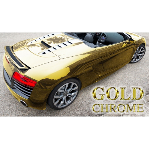 Film adhésif brillant chromé doré de marque APA pour habillage de voiture  fabriqué en Italie
