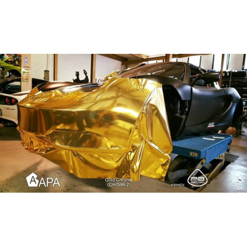 Pellicola adesiva gold chrome gloss marca APA per car wrapping made in Italy