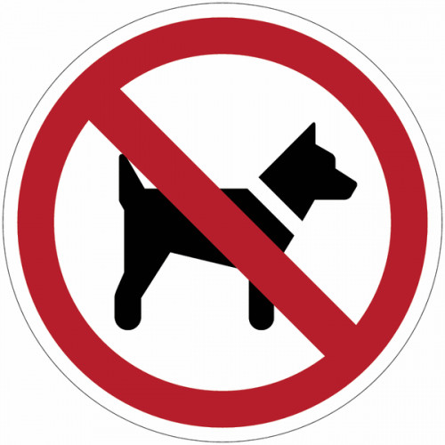Sinais de proibição ISO 7010 "Cães não permitidos" - P021