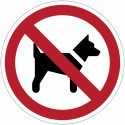 Señales de prohibición ISO 7010 "No se admiten perros" - P021