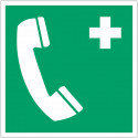 Pannello adesivo ISO 7010 "Telefono di emergenza" - E004