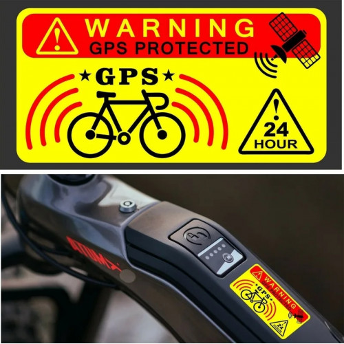 Autocollants GPS pour vélo avec effet antivol qui avertissent