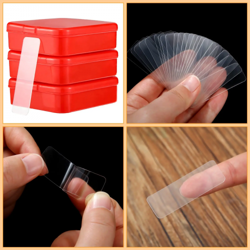Caja transparente reutilizable doble cara 60 piezas extra