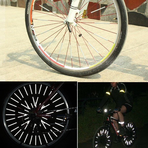 Pack de 72 tiges réfléchissantes pour rayons de roues vélo à clipser