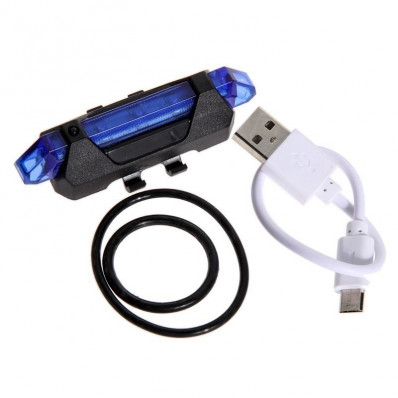 Luce LED di sicurezza Blu posteriore per bici ricarica via USB Shop Online