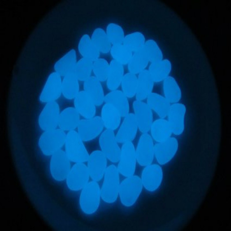 Sassi luminosi di resina fotoluminescente colore Blu Sky per arredo -  50/100 pez
