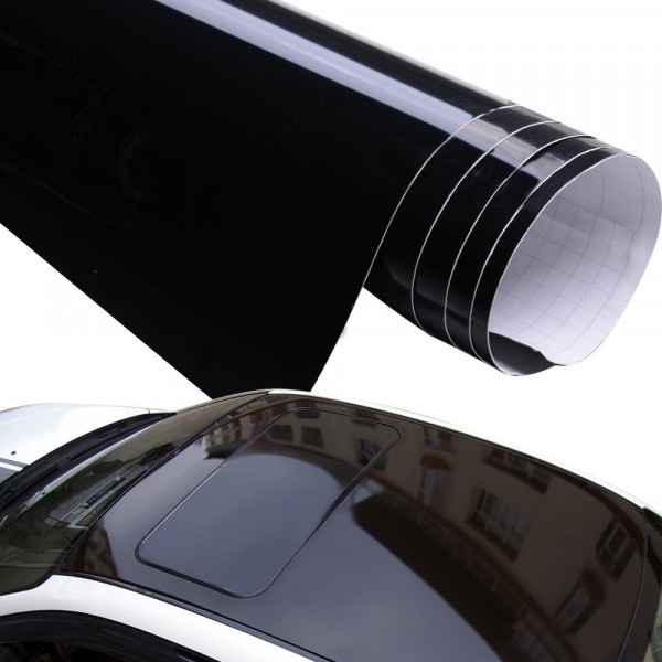 Envoltura de vinilo negro brillante perla para envolver el automóvil que  cubre la película negra brillante metálica Pegatinas para automóviles  Lámina