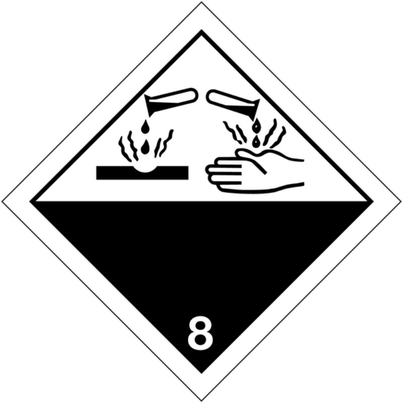 Placa-etiquetas de señalización transporte de "materiales corrosivos" ADR - Imagen 1 de 1