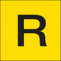Placa de advertência transporte de mercadorias de residuos "R"