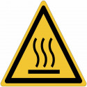 Panneaux adhésifs danger surface chaude ISO 7010 - W017 Vente