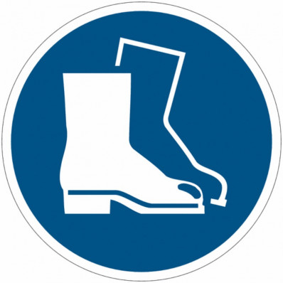 Placa de simbolo internacional IS0 7010 - Use Calçados De
