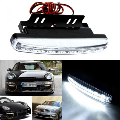 2 luce a 8 LED DRL antinebbia per auto a 6000K luce bianca