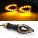 2 Amber Direction indicator lamps with 12 LED for moto Shop