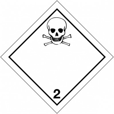 Placa-etiquetas de señalización transporte de "gases tóxicos"