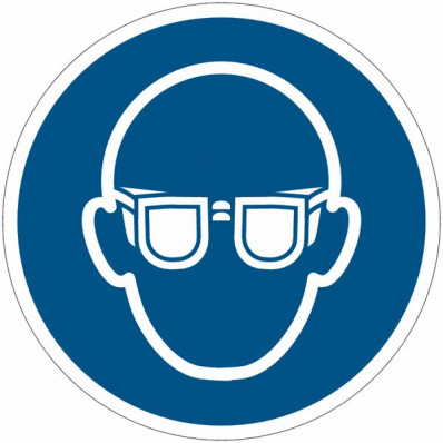 Safety Sign ISO 7010 - Protective Glasses Must Be Worn M004