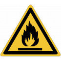 Panneaux adhésifs danger "Matières inflammables " ISO 7010 -
