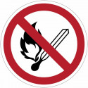 Señales de prohibición - "Prohibidas las llamas al descubierto"