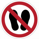 Sinais de proibição ISO 7010 "proibido entrar com calçados" -