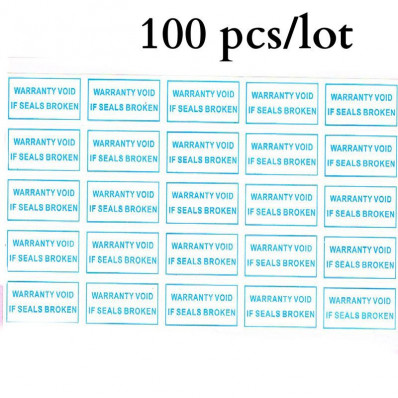 100 Etiquetas autocolantes com selo de garantia - 10x20mm