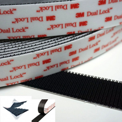 Pair of 3M DUAL LOCK velcro stickers for TELEPASS - BLACK color