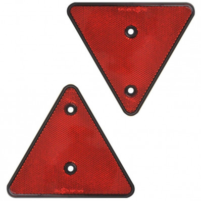 2 catadiottri triangolari rossi forati rifrangenti posteriori