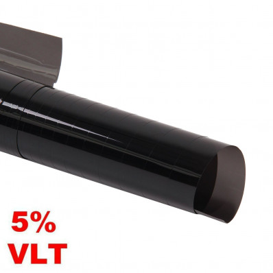 Film solaire teinté 5% VLT noir pour vitres de voitures - 50x300cm
