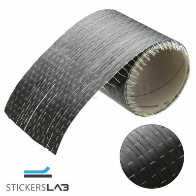 Rotolo tessuto vera fibra carbonio 200 g/m² 12K UD PLAIN unidirezionale 10cmx3mt 