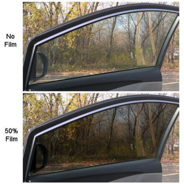 Film solaire teinté 50% VLT noir pour vitres de voitures - 50x300cm