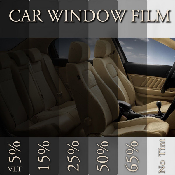 50% Film Teinté Fenêtre pour Voiture Vitre Membrane de Protection Solaire  Autocollant de Voiture Noir 50*300cm