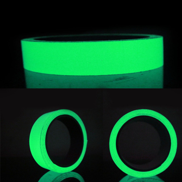 10m fluorescente Nastro adesivo 10mm Verde luminescente neon Pellicola fluorescente Nastro di marcatura al fosforo