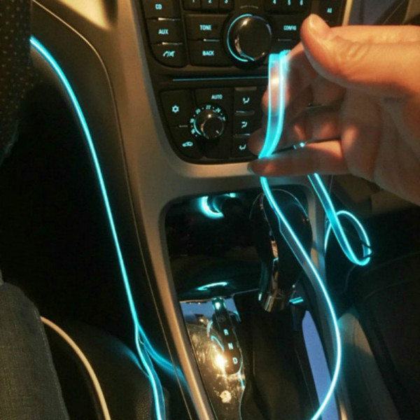 Bande lumineuse LED néon flexible pour intérieur de voiture, décoration de  guirxiété, câble métallique, ligne de