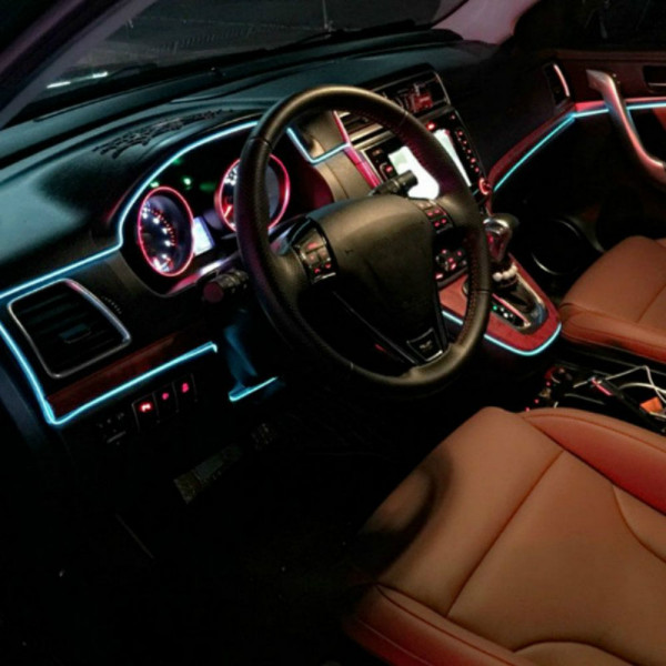 Bande lumineuse LED d'intérieur de voiture, câblage EL flexible