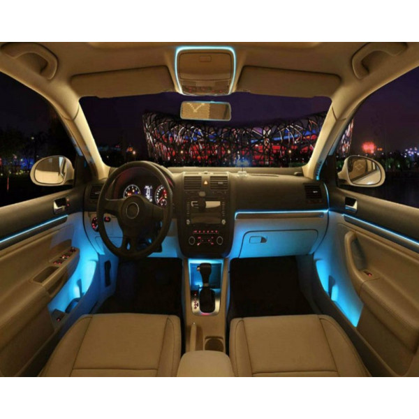 Bande lumineuse LED fluo 5-6-en-1 pour l'intérieur de la voiture