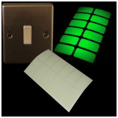 Glow in the dark luminiscent stickers for light switch - 24