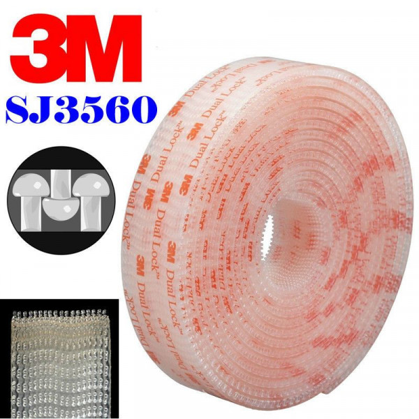Velcro adesivo 3M™ trasparente rettangoli 25 mm x 5 cm Dual lock SJ 3560