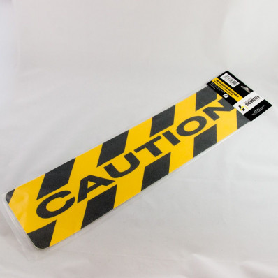 "Caution" Black and Yellow Chevron Hazard Anti Slip sticker