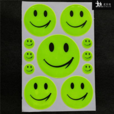 11 Reflective smile smile stickers for bikes, backpacks