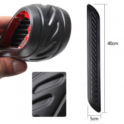 Stoßstangenschutz aus Gummi für Auto, schwarz, anpassungsfähig - 2 Stück