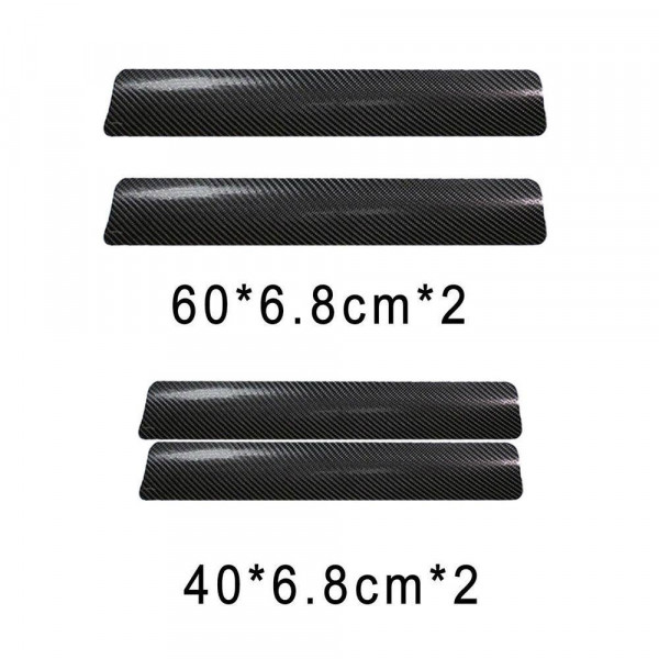 4 kratzfeste Schutzaufkleber aus Kohlefaser für Autotürschwelle