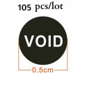 Black Adhesive anti-tampering dot labels with "VOID"