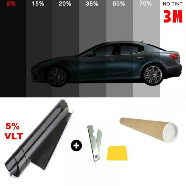 Film teinté pour voiture thermoformable noir très foncé 5%