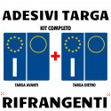 Adesivi per targa italiana kit da 4 pezzi rifrangenti ultra