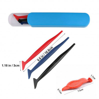 Car Wrapping Anwendung Kit (Blue 3M Spachtel - Cutter - Magnete)