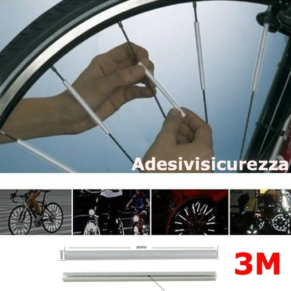 MoreChioce - Pegatinas reflectantes para bicicleta, reflectores de radios,  reflectores, para casco y motocicleta, cinta reflectora de advertencia