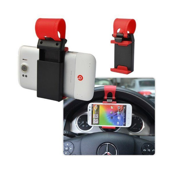 Demiawaking Supporto Universale Porta Cellulare da Volante Auto per iPhone Smart MP4 Phone GPS 
