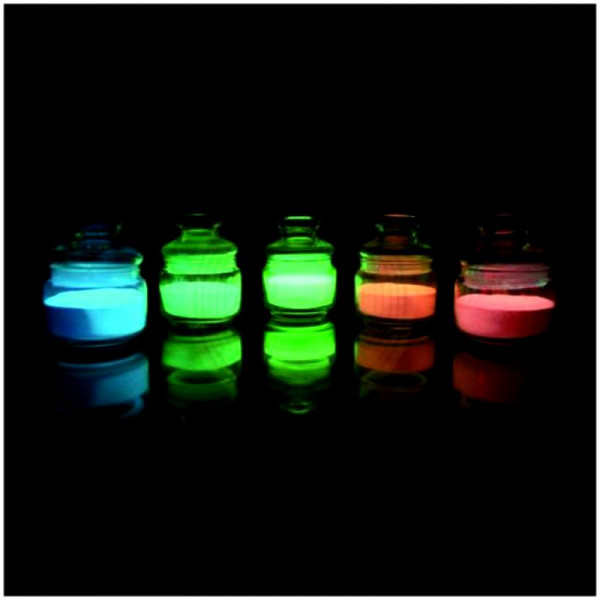 Pigmento additivo polvere luminescente fosforescente si illumina al buio 8 color