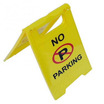 Road sign in foldable and portable plastic of prohibited