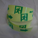 Emergency exit tape in luminescent adhesive PVC 50mm X 2 Meters