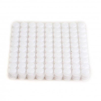 1000 tondini Velcro adesivo bianco (500 coppie) diametro 10 mm, 1 cm, lato con gancetti e lato con asole da attaccare